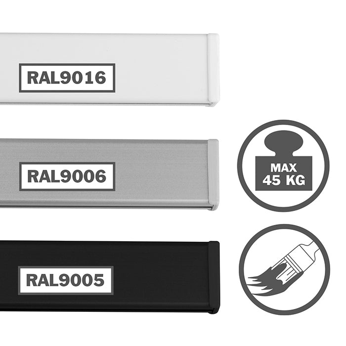 STAS cliprail pro: Easy installation with included kit for robust wall mounting.