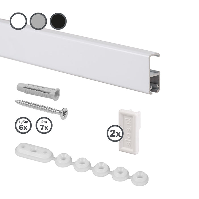 STAS cliprail pro: Attractive design for home and office walls.