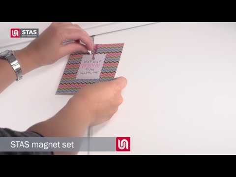 STAS white magnet set, efficient wall organization.