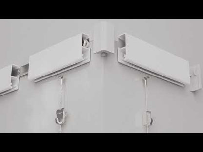 STAS cliprail pro: Securely hangs art up to 45 kg/m; ideal for galleries.