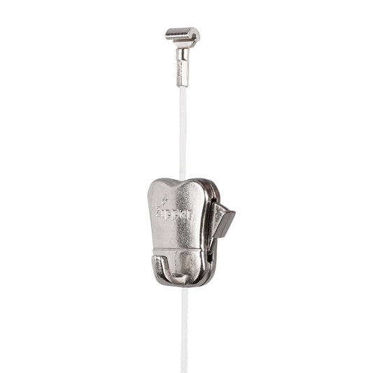 STAS cobra steel cable 200cm with zipper, white coat for secure hanging on STAS systems.