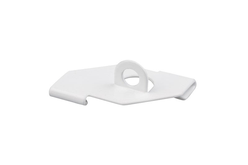 STAS ceiling hook white slides onto suspended ceilings for hanging signs.