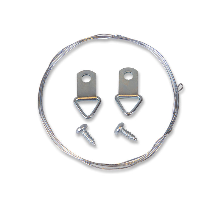 STAS d-ring screw hanger set includes D-rings & wire for secure frame hanging.