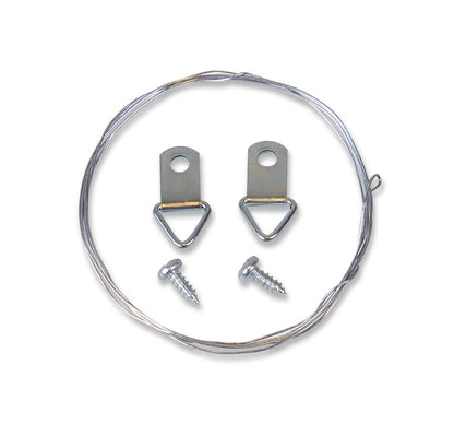 STAS d-ring screw hanger set includes D-rings & wire for secure frame hanging.