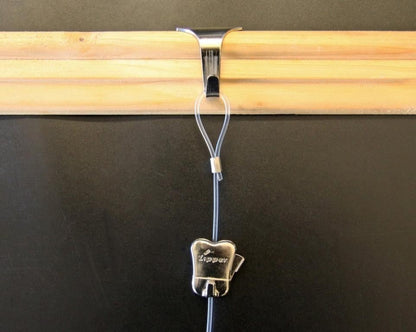 STAS perlon (monofilament) cord with loop + moulding hook + zipper